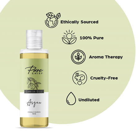Pure Chief Argan Carrier Oil Hydrates Moisturizes Skin And Hair- 100ml