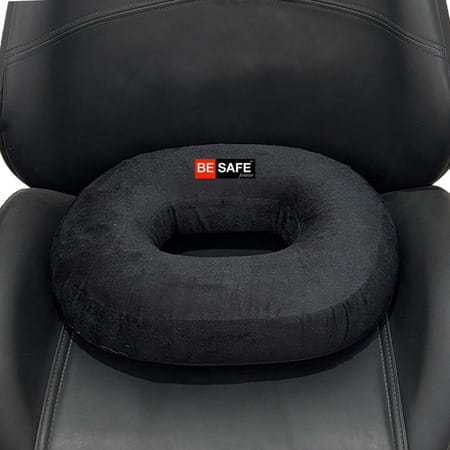 Besafe Forever Donut Round Ring Coccyx Seat Cushion For Piles Patients & Pregnancy Black