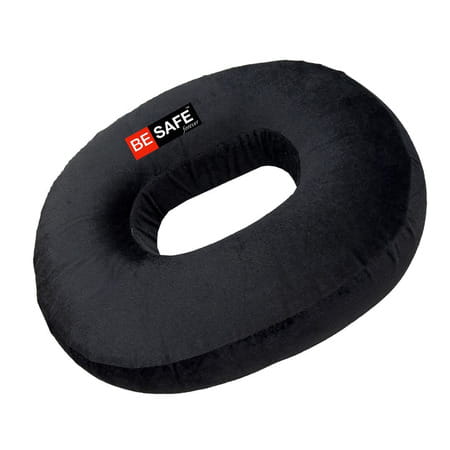 Besafe Forever Donut Round Ring Coccyx Seat Cushion For Piles Patients & Pregnancy Black