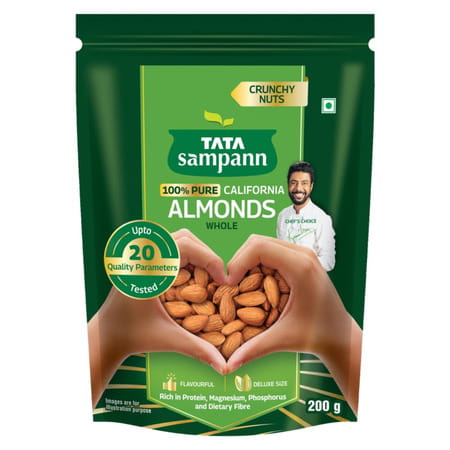 Tata Sampann Pure California Almonds Whole| Premium Badam Giri| 200g