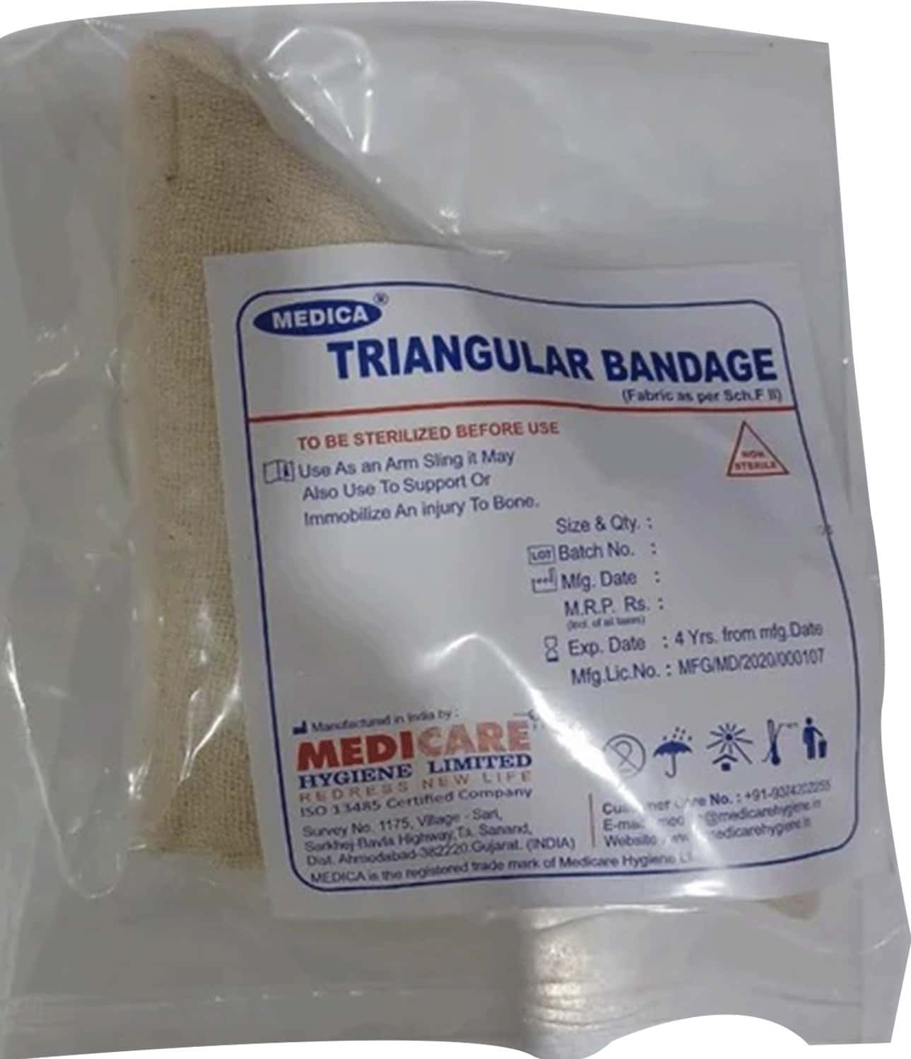 Triangular Bandage 90cm X 90cm X 131 Cm Pack Of 1