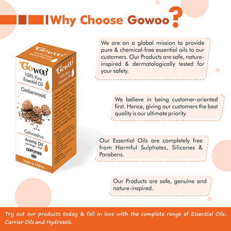 Go Woo 100% Pure Cedarwood Oil Virgin & Undiliuted 30 Ml
