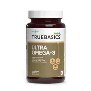 Truebasics Ultra Omega | Enriched With 1250 Mg|425mg Epa & 325mg Dha & Vitamin E | 90 Softgels