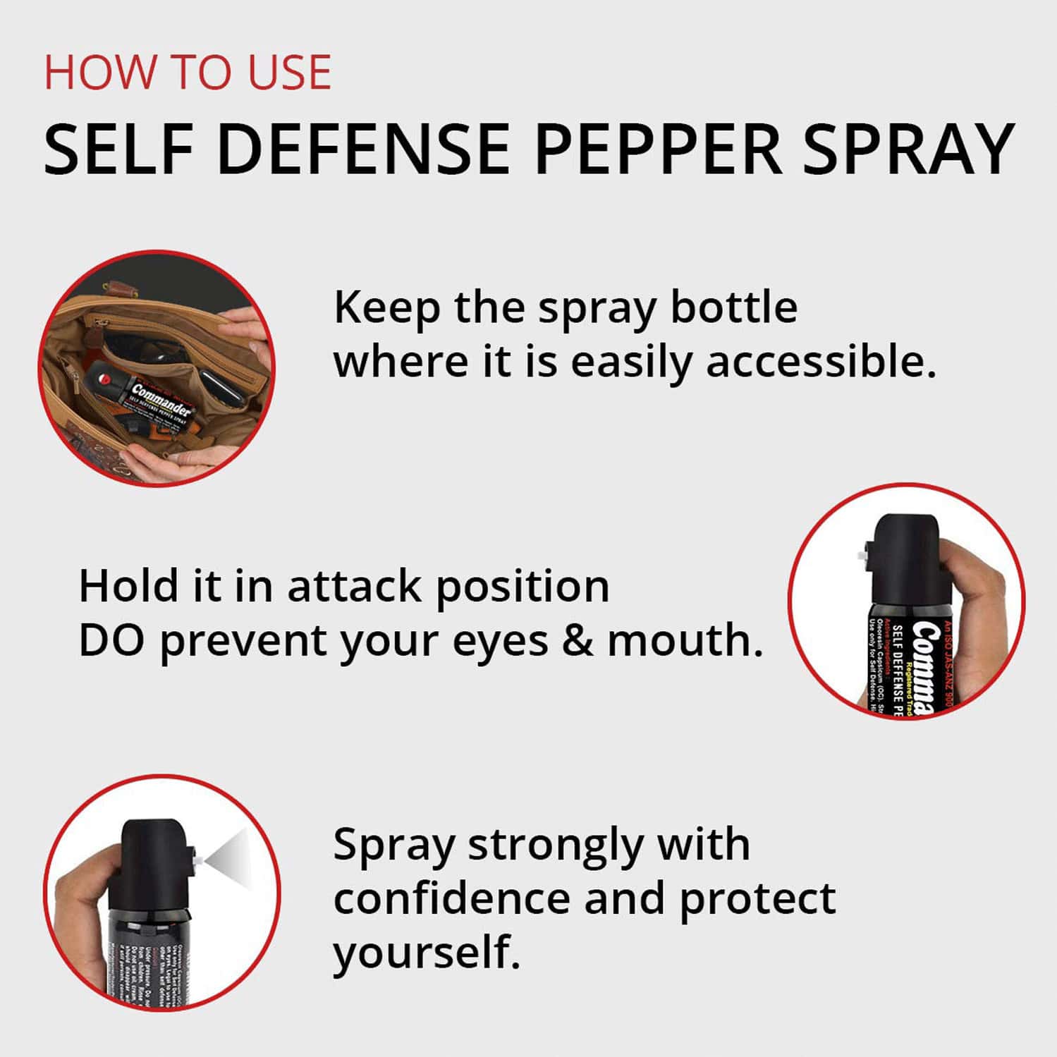 Buy COMMANDER SELF DEFENSE PEPPER SPRAY FOR SAFETY/PROTECTION PACK OF 2 Online & Get Upto 60