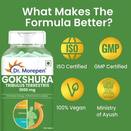 Dr. Morepen Gokshura & Testo Boost Tablets | Men | Combo | 120 No'S