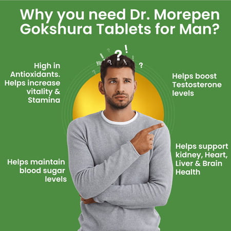 Dr. Morepen Gokshura & Testo Boost Tablets | Men | Combo | 120 No'S