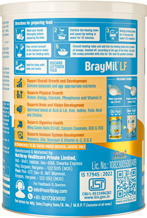 Braymil Lf Lactose Free Formula- 400 G