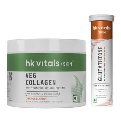 Buy HK VITALS VEG COLLAGEN (120G) + GLUTATHIONE (15 TABS) | SKIN | HAIR |  NAILS | COMBO PACK Online & Get Upto 60% OFF at PharmEasy