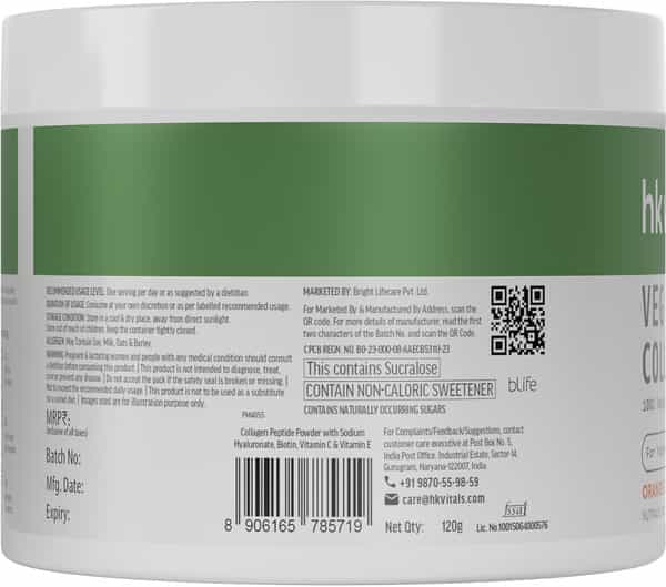 Hk Vitals Veg Collagen (120G) + Glutathione (15 Tabs) | Skin | Hair | Nails | Combo Pack