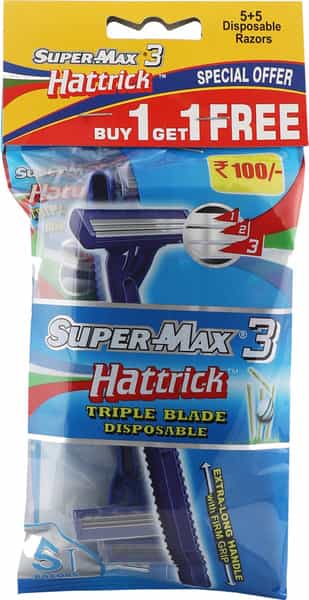 Supermax Hattrick Razors Pouch Pack (5+5)