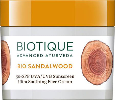 Biotique Bio Sandalwood 50+ Spf Uva/Uvb Sunscreen Ultra Soothing Face Cream 50 Gm