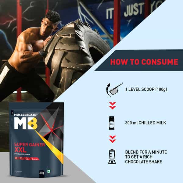Muscleblaze Super Gainer Xxl | Muscle Mass High Protein Gainer (Choco Caramel | 3 Kg / 6.6 Lb)