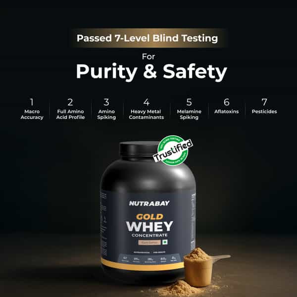 Nutrabay Gold 100% Whey Protein Concentrate|25G Protein|Muscle Support & Recovery|Cold Coffee | 2 Kg