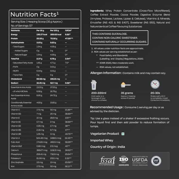 Nutrabay Gold 100% Whey Protein Concentrate|25G Protein|Muscle Support & Recovery|Cold Coffee | 2 Kg