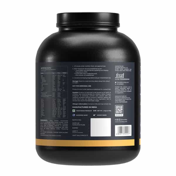 Nutrabay Gold 100% Whey Protein Concentrate|25G Protein|Muscle Support & Recovery|Cold Coffee | 2 Kg