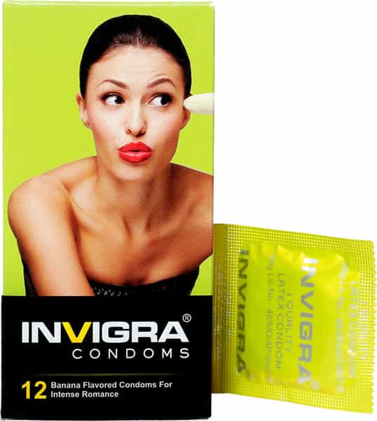 Invigra Banana Condoms -12 Condoms