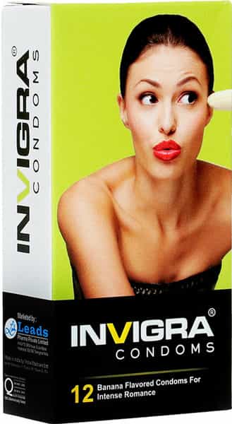 Invigra Banana Condoms -12 Condoms