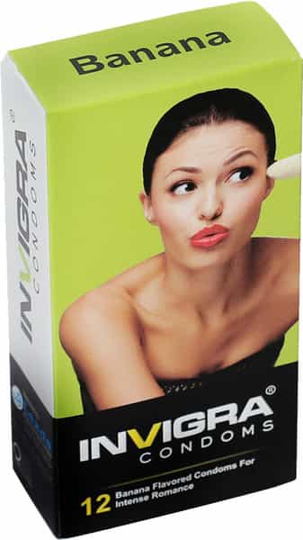 Invigra Banana Condoms -12 Condoms