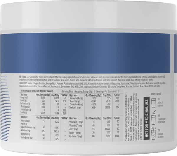 Hk Vitals Marine Collagen For Men Supplement (Orange | 100G)