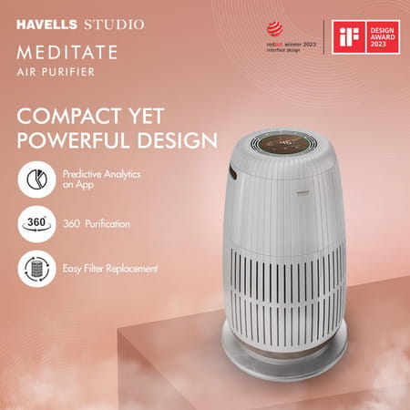 Havells Studio New Launch Air Purifier For Home | Aqi Display | Remote Control | 377sqft | 6 Stages