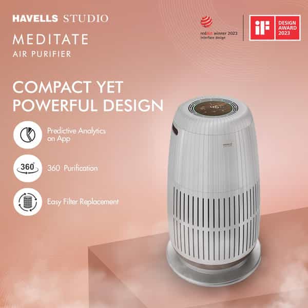 Havells Studio New Launch Air Purifier For Home | Aqi Display | Remote Control | 377Sqft | 6 Stages