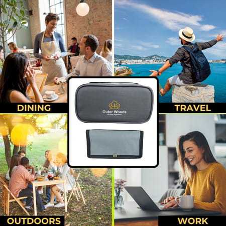 Outer Woods Insulin Cooler Bag With 2 Ice Gel Packs | 6+ Hours Cooling | Insulin Travel Pouch - Grey