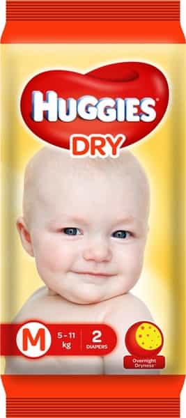 Huggies New Dry Medium Size Diapers (2 Count)