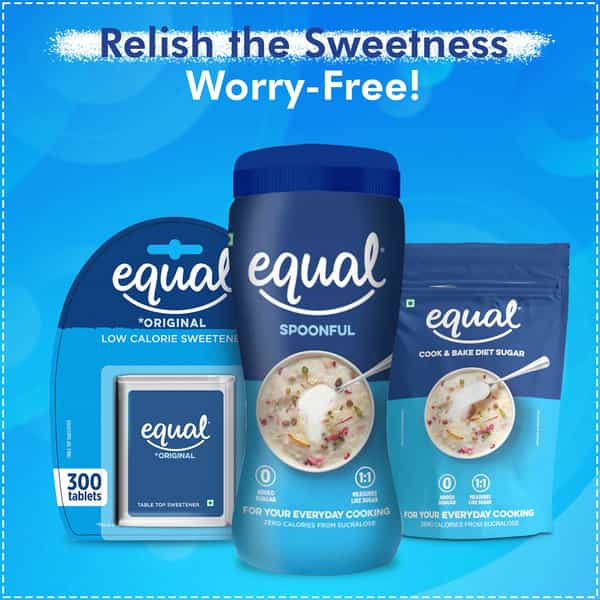 Equal Cook And Bake Diet Sugar Sugar Free Zero Calorie Cook & Bake 500G Powder Pouch Pack Of 2