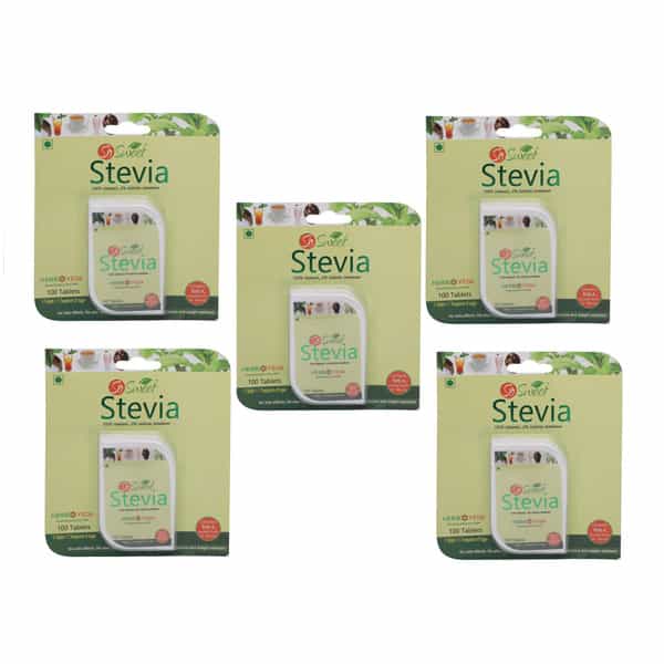 So Sweet Stevia (100) Tablets Dispenser - Sugar Free (Pack Of 5)