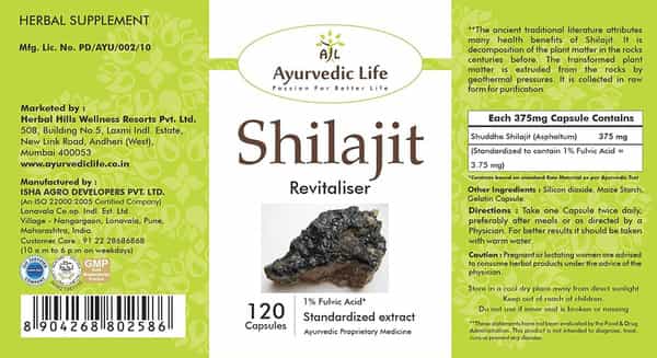 Ayurvedic Life Shilajit 120 Capsules (Pack Of 5) Natural
