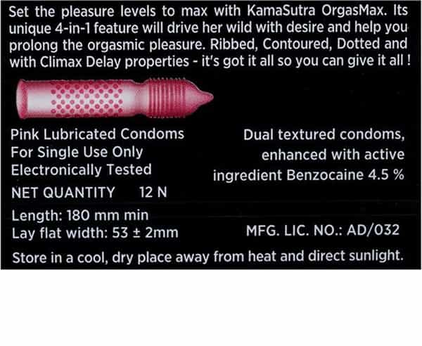 Kamasutra Orgasmax Ultimate 5-In-1 Flavoured 3 Condoms
