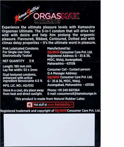 Kamasutra Orgasmax Ultimate 5-In-1 Flavoured 3 Condoms