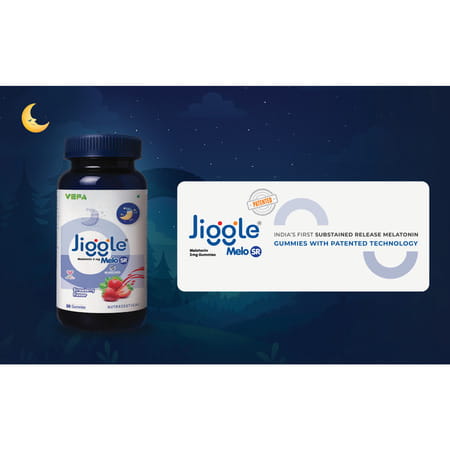 Jiggle Melo Sr I 3Mg Melatonin Gummies I Sustained Release Melatonin I Strawberry Flavour I 30 N