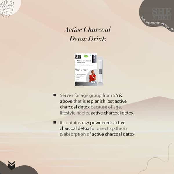 Sheneed +Active Charcoal Detox Drink-Vitc-Detoxifies Body From Toxin 30 Sachet