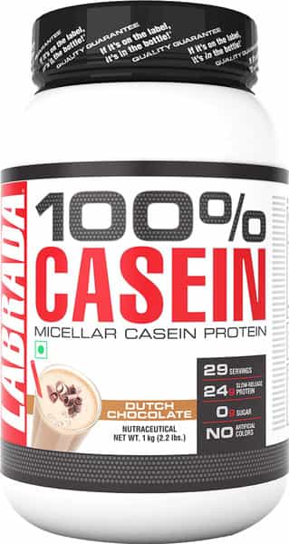 Labrada 100% Casein Micellar Casein Protein - 2.2 Lbs (1Kg) (Dutch Chocolate)