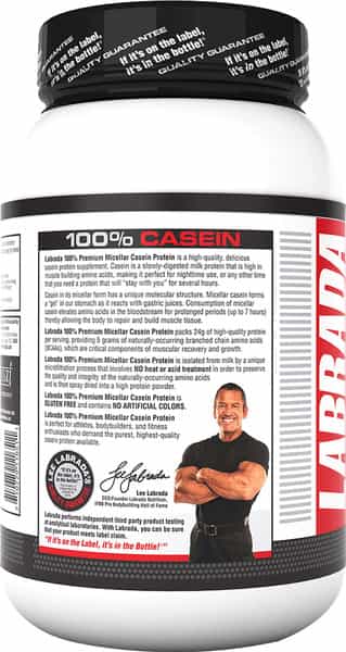 Labrada 100% Casein Micellar Casein Protein - 2.2 Lbs (1Kg) (Dutch Chocolate)