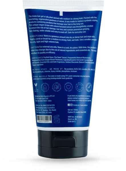 Arata Natural Hair Gel For Studio Styling Shaping Strong Hold & Nourishment (150 Ml)