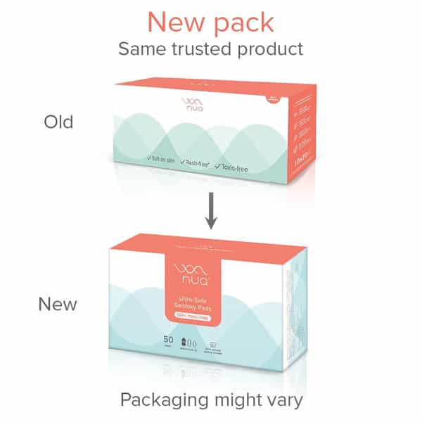 Nua Ultra Safe Sanitary Pads | Heavy Flow | 50 Pads