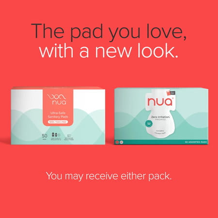 Nua Ultra Safe Sanitary Pads | Heavy Flow | 50 Pads