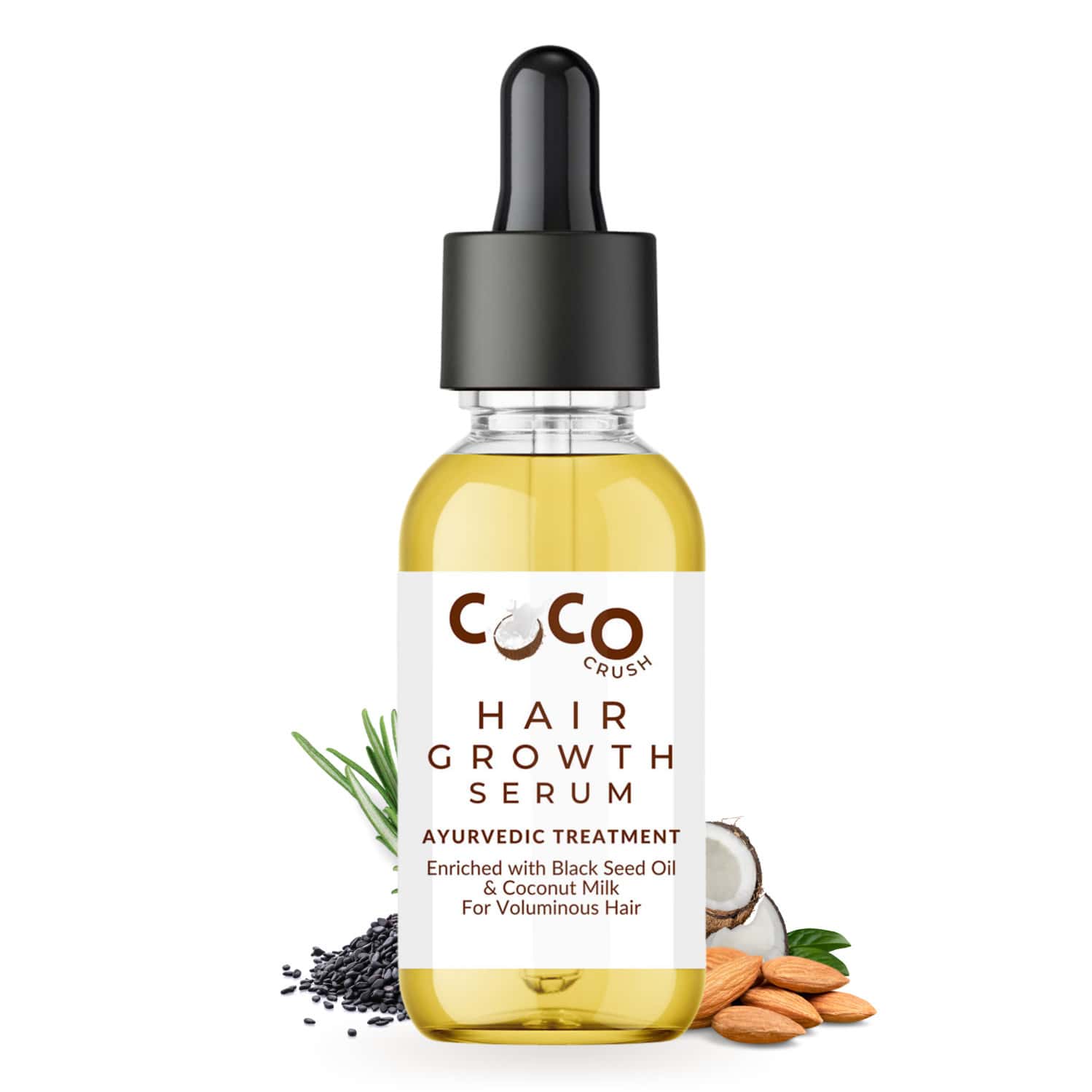 Coco Crush Ayurvedic Hair Growth Serum - Stop Hair Loss & Increase Volume Naturally - 15ml