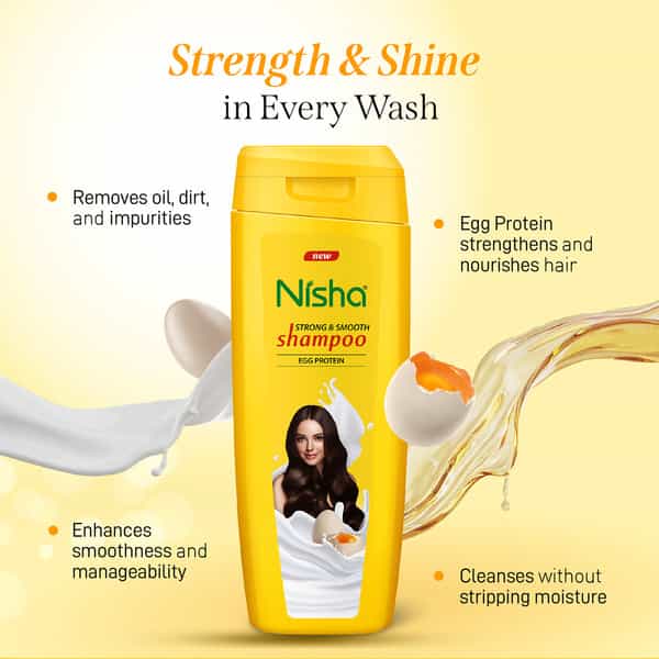 Nisha Egg Protein Shampoo For Strong & Smooth Hair 340Ml