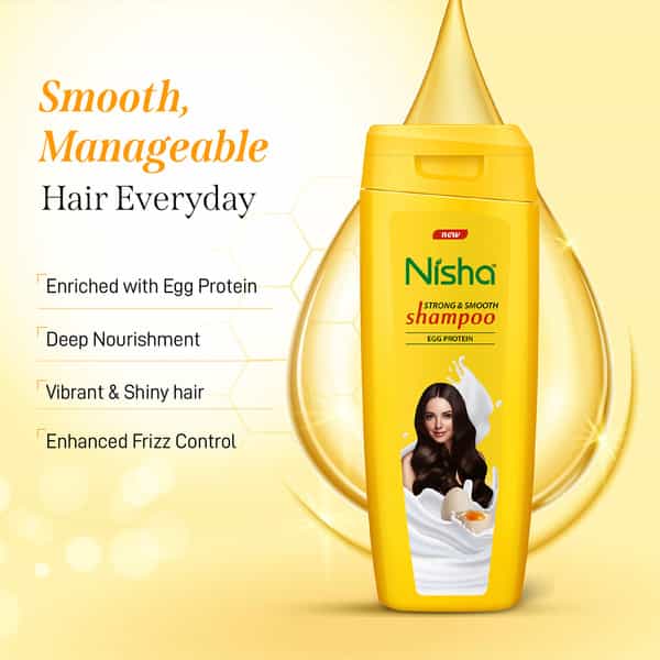 Nisha Egg Protein Shampoo For Strong & Smooth Hair 340Ml