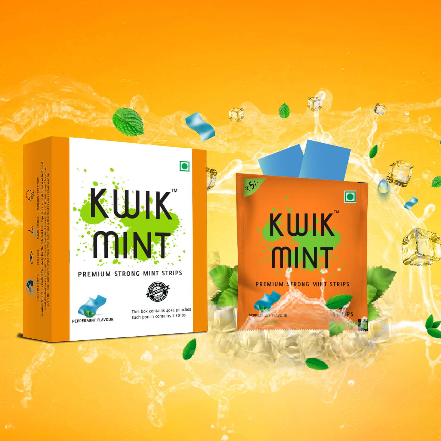 Buy KWIK MINT MOUTH FRESHENER STRIPS PACK OF 5 Online & Get Upto 60