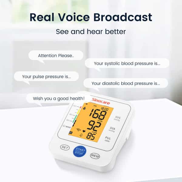 Sinocare Bsx516 Digital Blood Pressure Monitor Machine | Digital Bp Machine