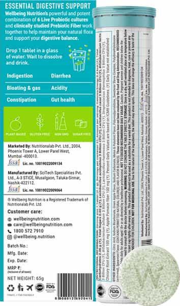 Wellbeing Nutrition Daily Probiotic+Prebiotic Plant Based 18 Billion Cfu 6 Strains Pack Of 6X21 Tab