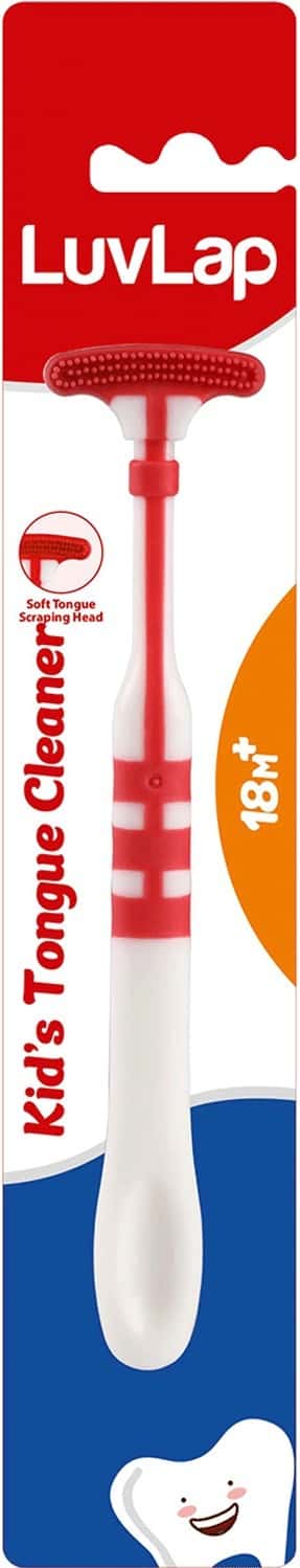 Luvlap Baby Tongue Cleaner Brush With Soft Rubber Tongue Scraper Head 18m+