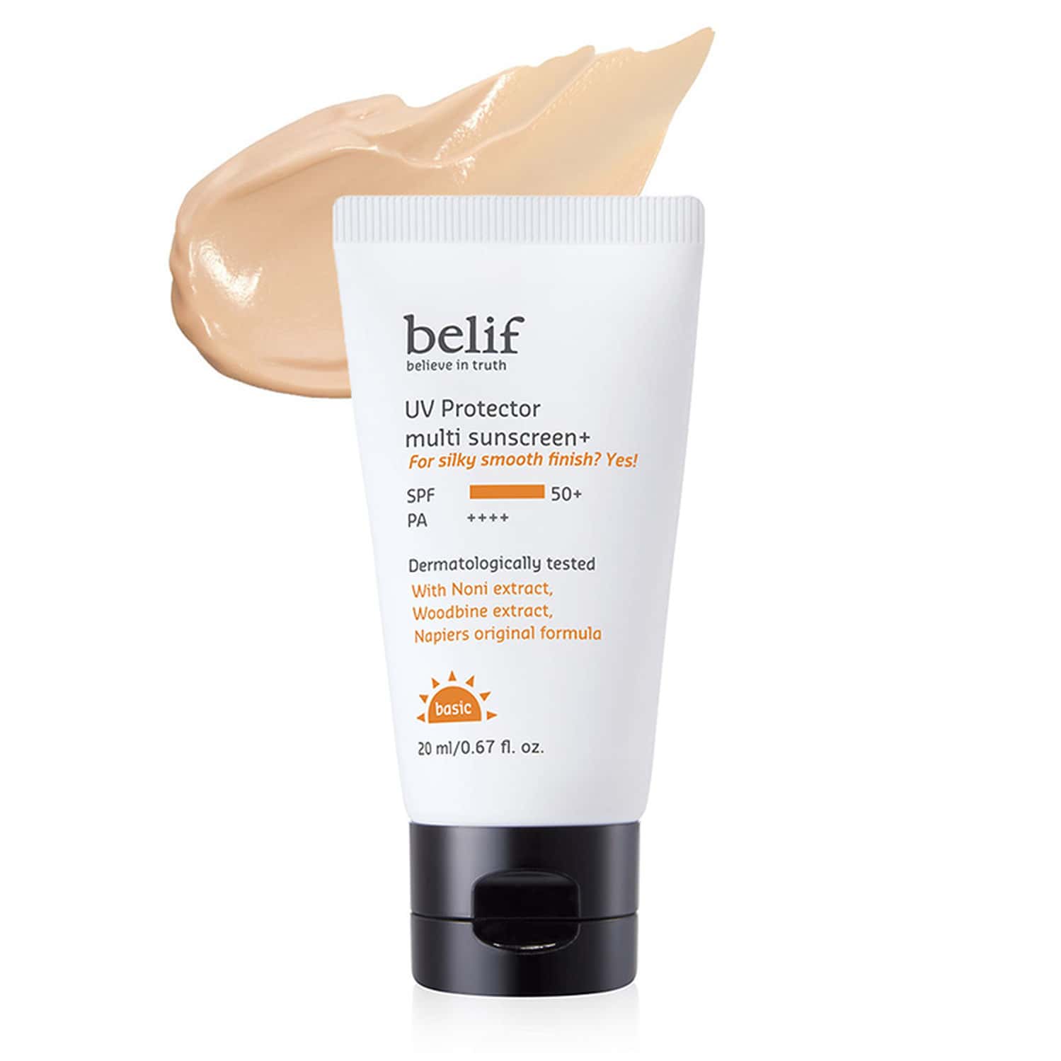 Belif Uv Protector Korean Vegan Tinted Mineral Face Sunscreen Spf 50+ Fortoneupwithmattefinish(20ml)