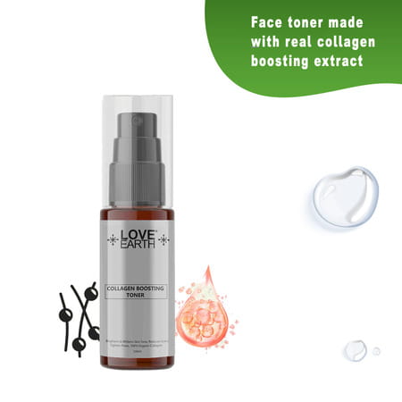 Love Earth Collagen Boosting Toner With Aloe Vera Extracts And Glycerin For Scar Reduction 100Ml