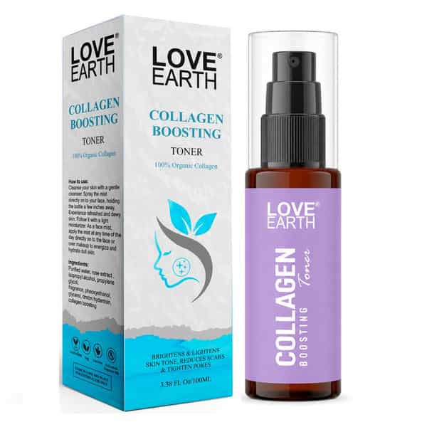 Love Earth Collagen Boosting Toner With Aloe Vera Extracts And Glycerin For Scar Reduction 100Ml
