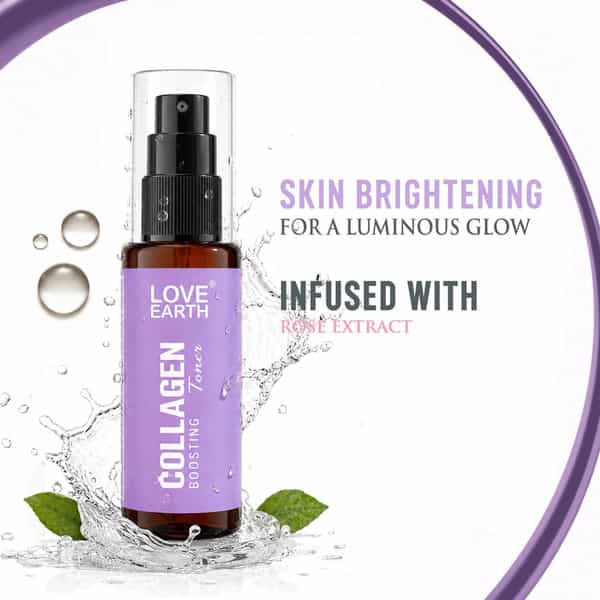 Love Earth Collagen Boosting Toner With Aloe Vera Extracts And Glycerin For Scar Reduction 100Ml